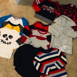Lot of toddler boy long sleeve shirts
